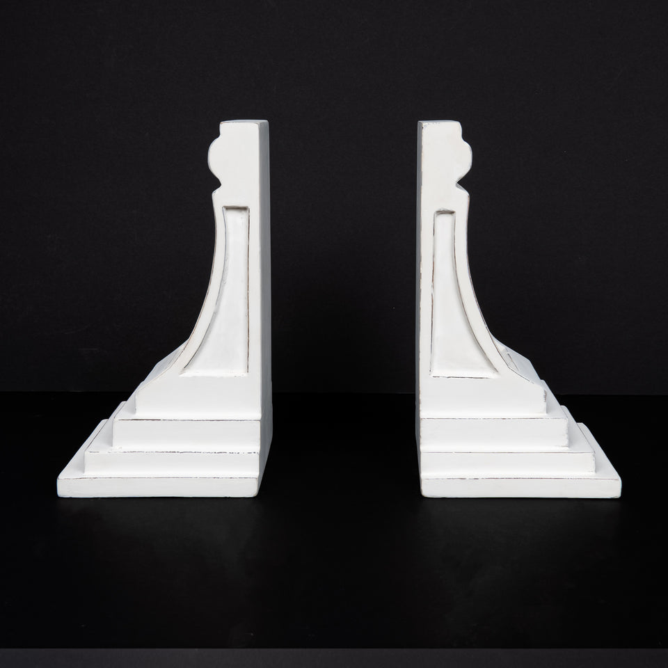 Carved Corbel Style Wood Bookends