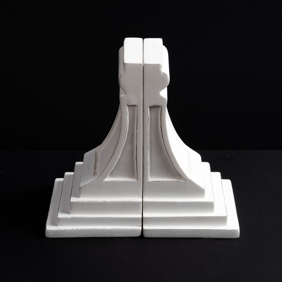 Carved Corbel Style Wood Bookends
