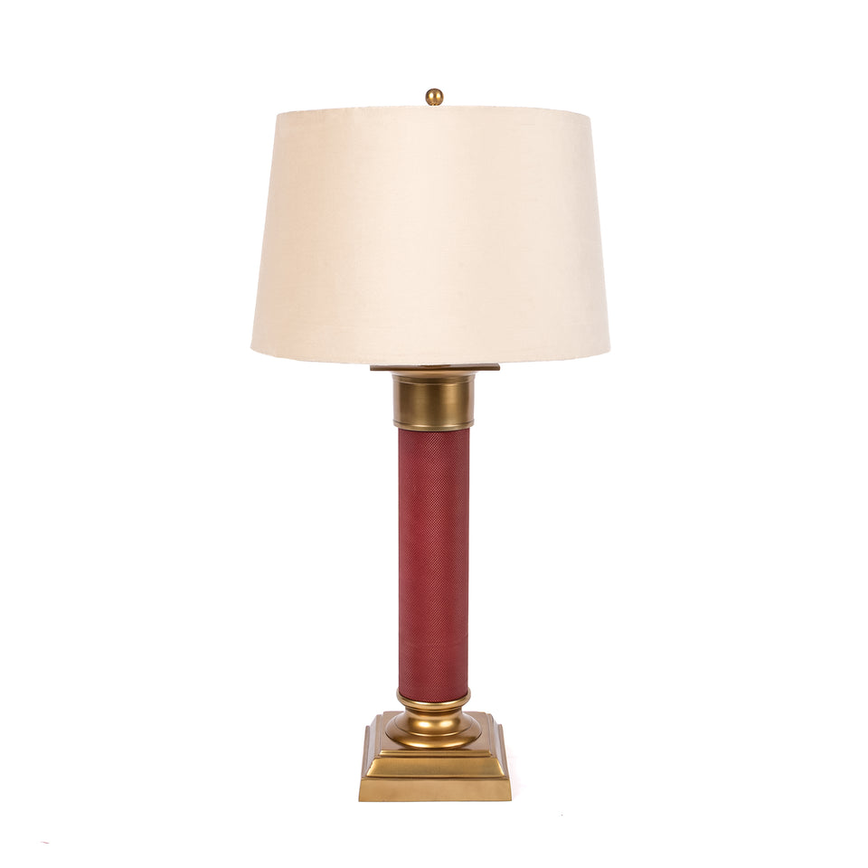 Baron Regal Textured Metal Column Lamp in Red