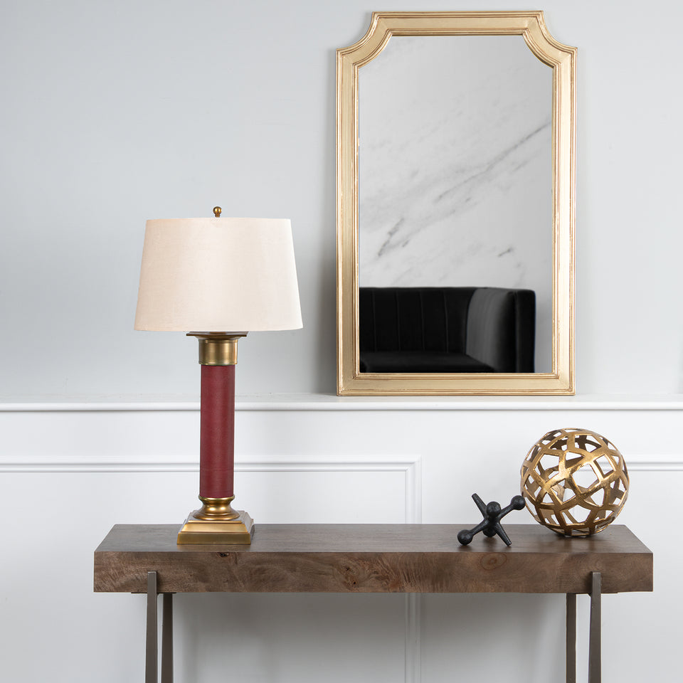 Baron Regal Textured Metal Column Lamp in Red