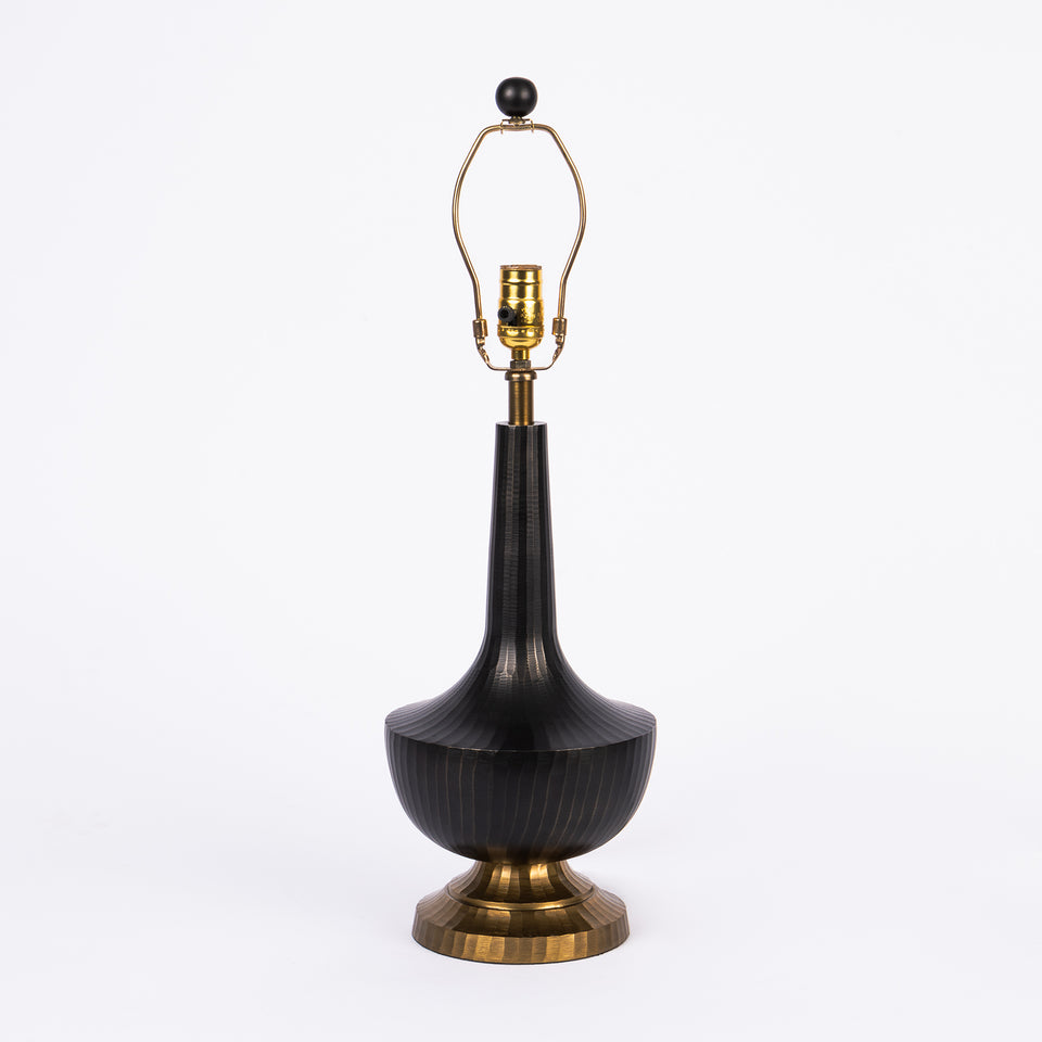 Antique Essence Bottle Black and Bronze Metal Table Lamp