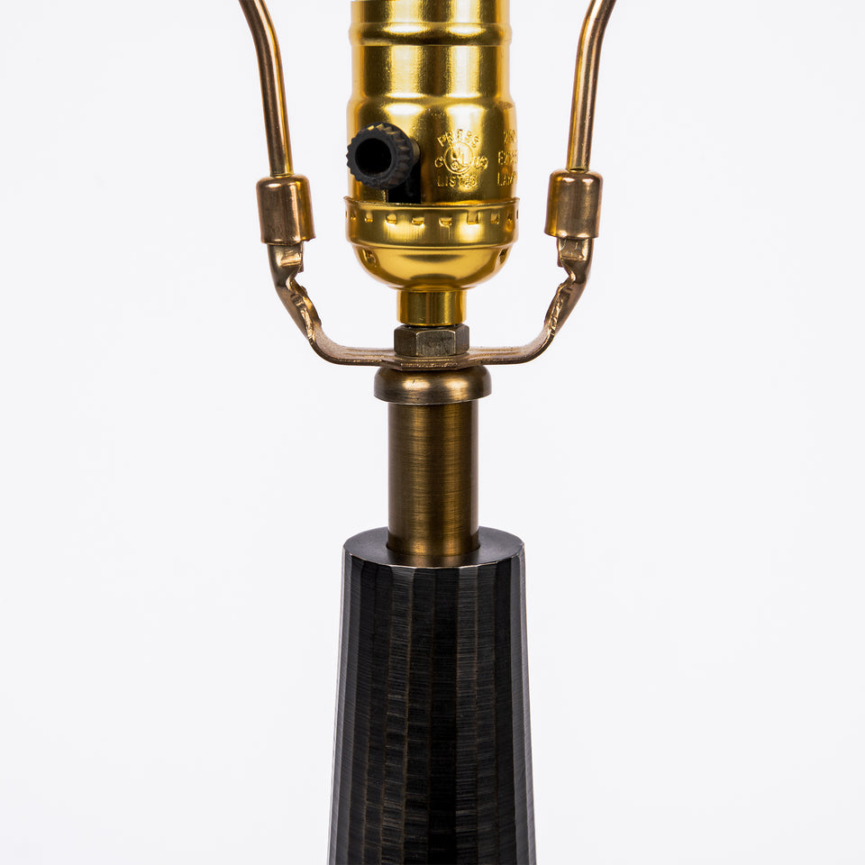 Antique Essence Bottle Black and Bronze Metal Table Lamp