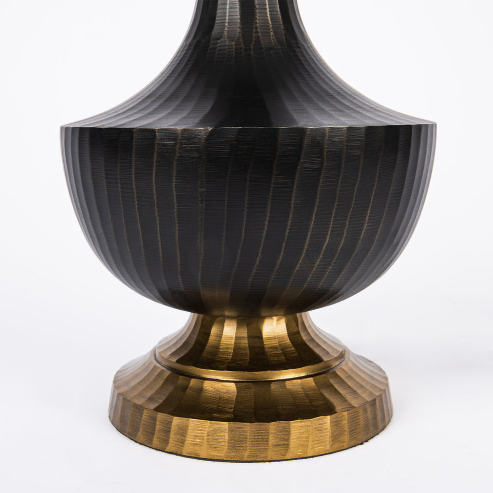 Antique Essence Bottle Black and Bronze Metal Table Lamp