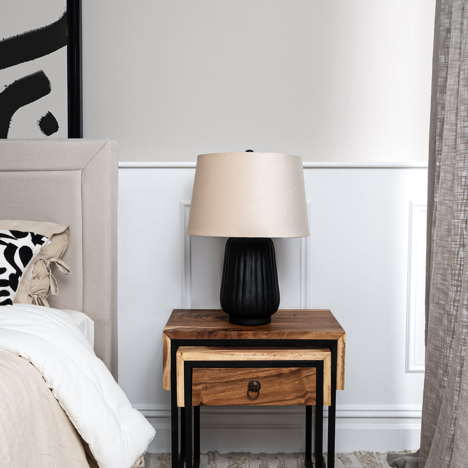 Classic Oil Rubbed Black and Bronze Metal Table Lamp