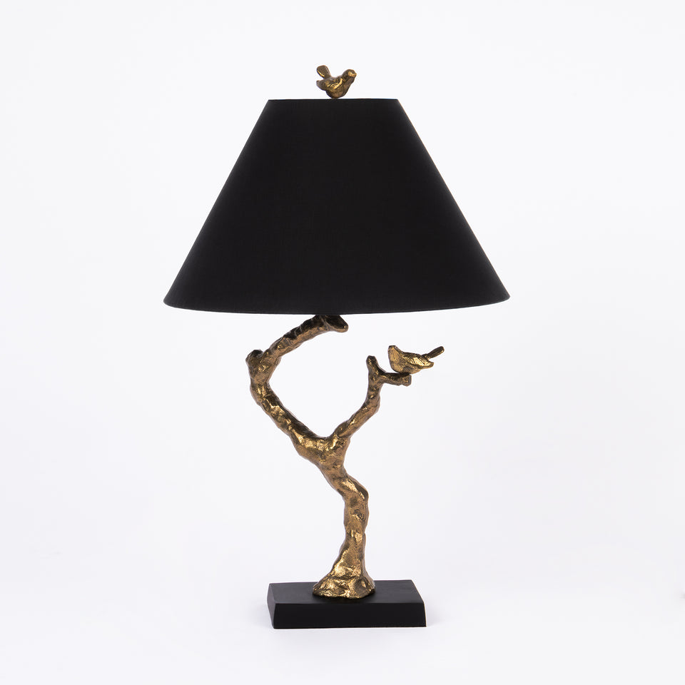 Golden Fable Birds Branch Table Lamp