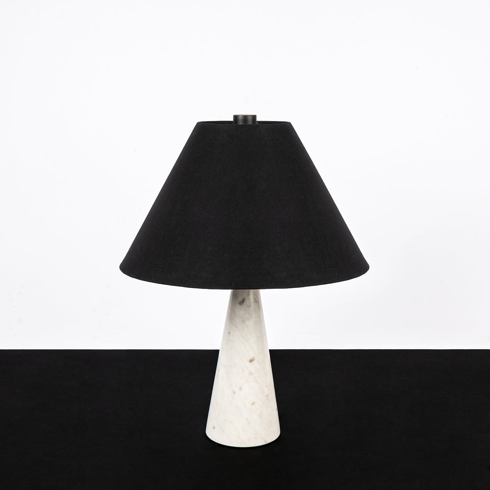 Cone White Marble Table Lamp