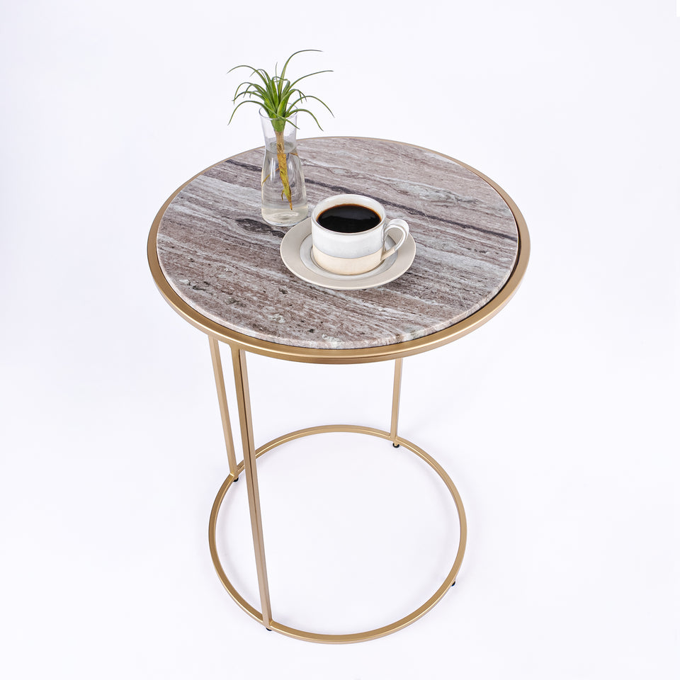 Round C Table Gold Base