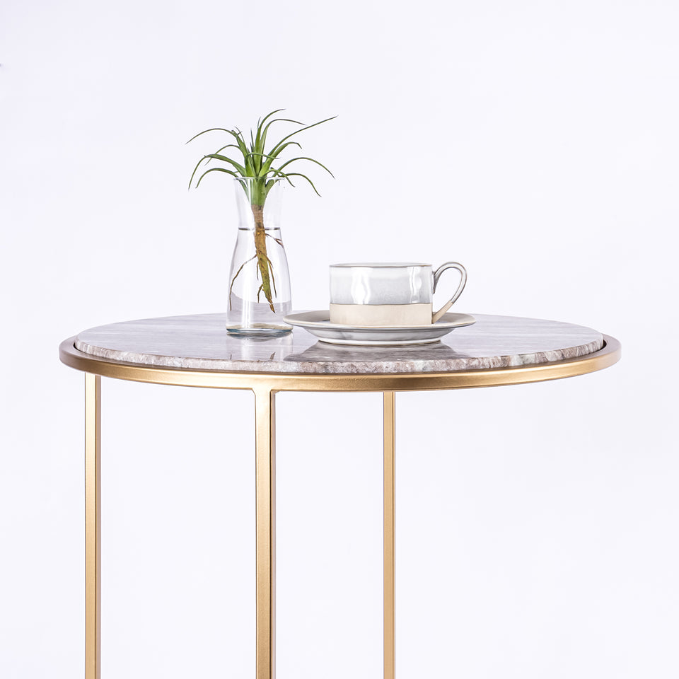 Round C Table Gold Base