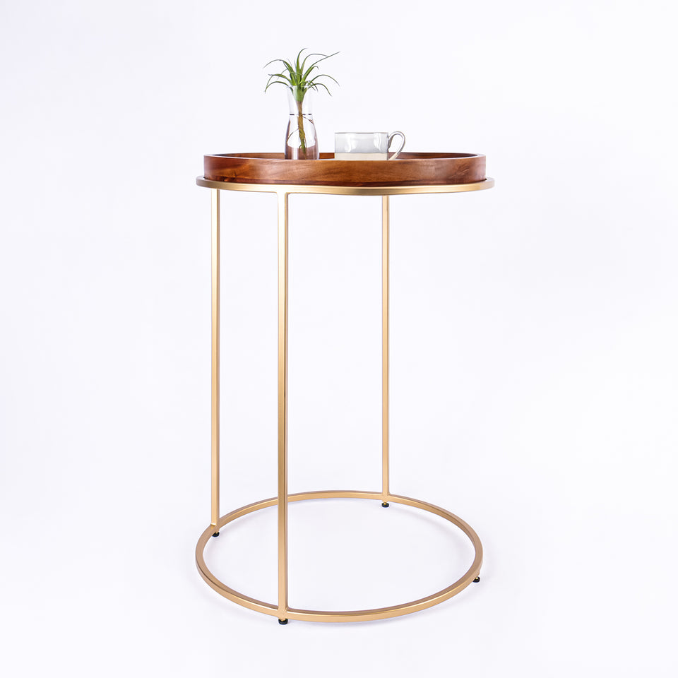 Round C Table Gold Base