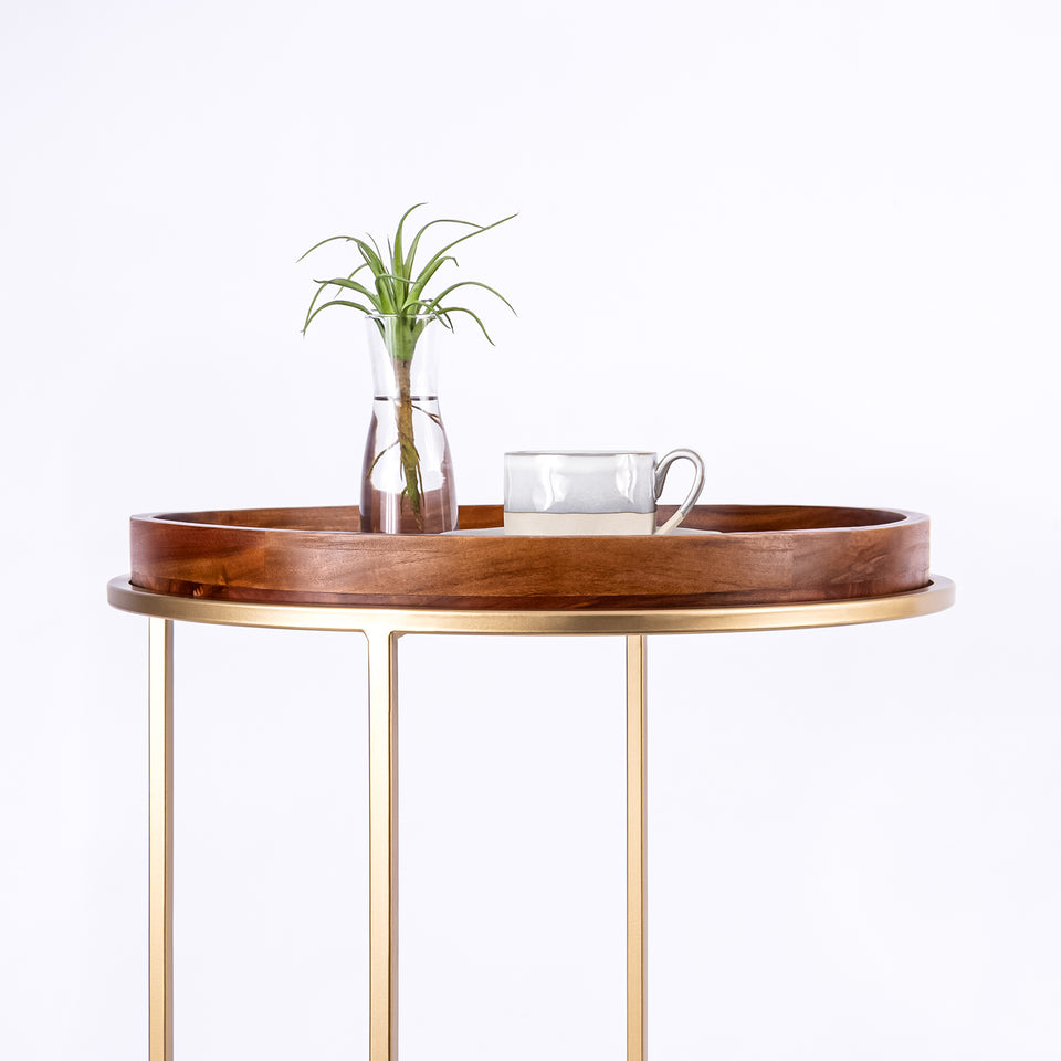 Round C Table Gold Base