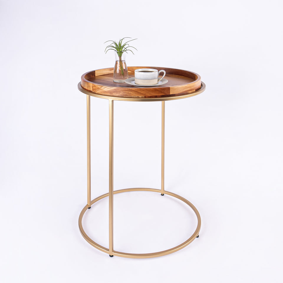 Round C Table Gold Base