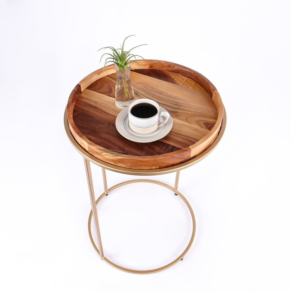 Round C Table Gold Base