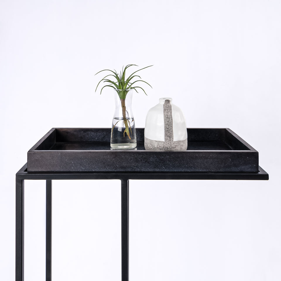 Rectangular Tray C-Table Black Base