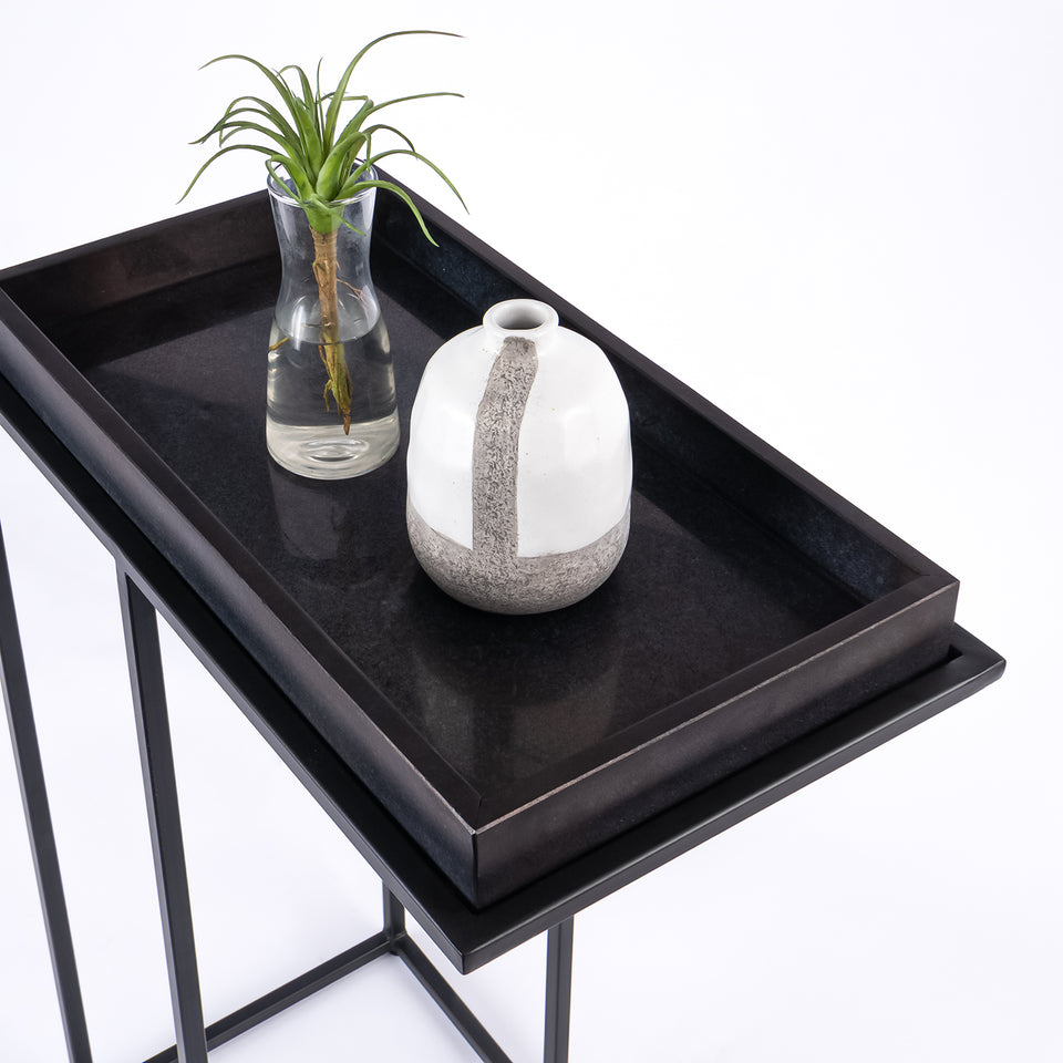 Rectangular Tray C-Table Black Base