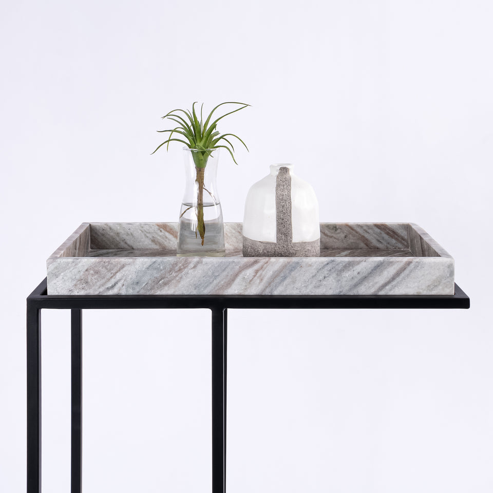 Rectangular Tray C-Table Black Base