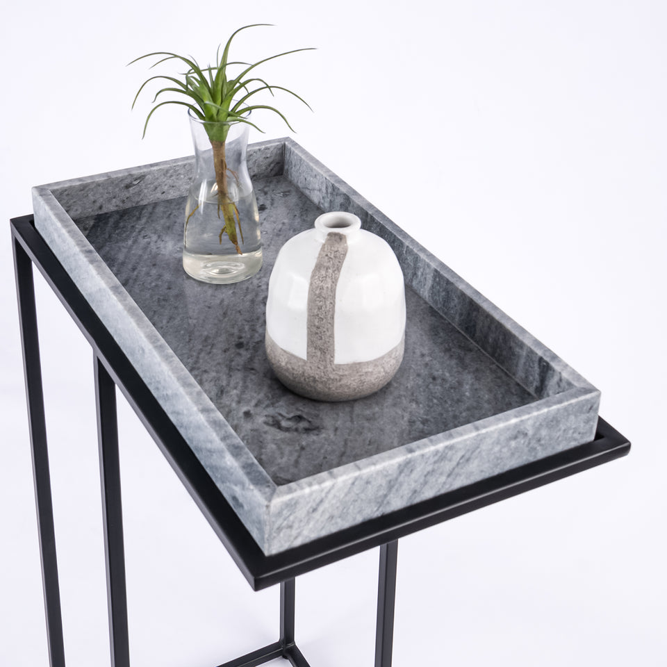 Rectangular Tray C-Table Black Base