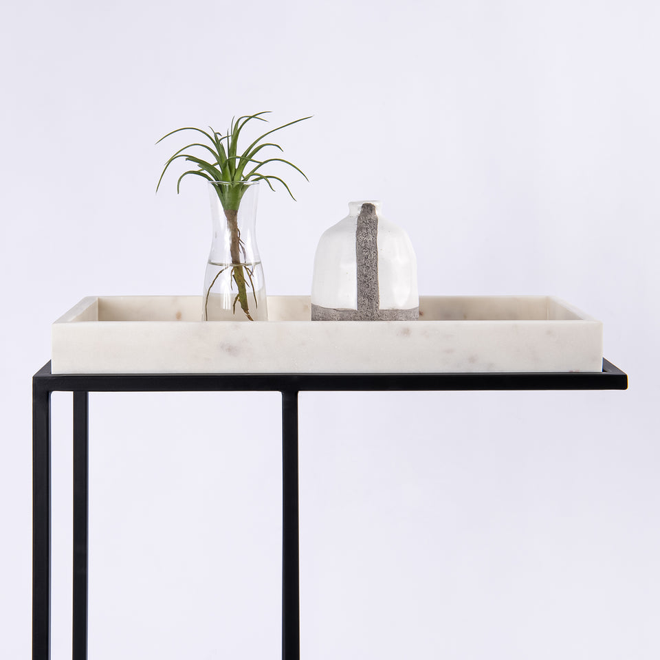 Rectangular Tray C-Table Black Base
