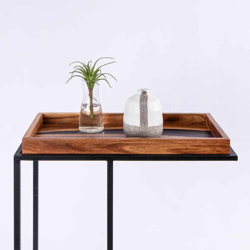 Rectangular Tray C-Table Black Base