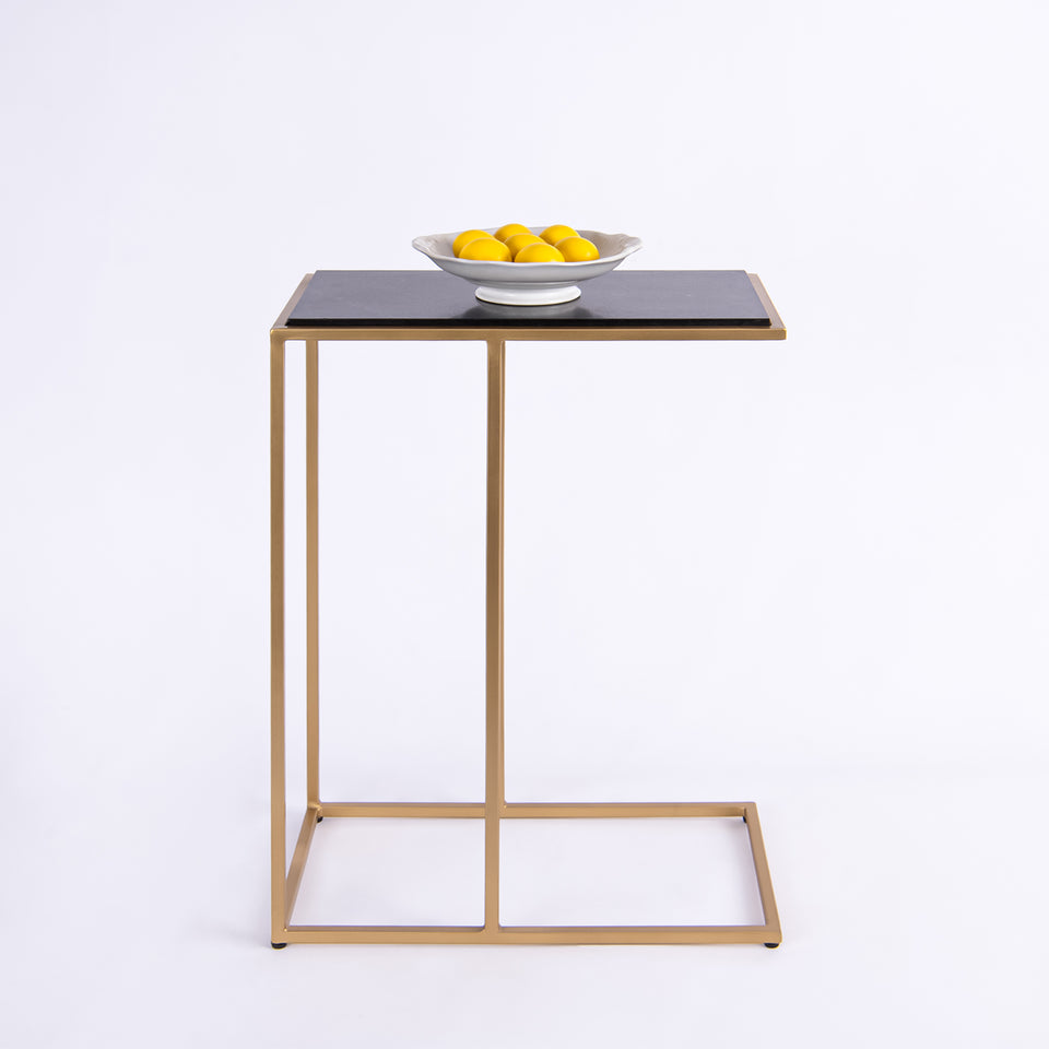 Rectangular C Table Gold Base