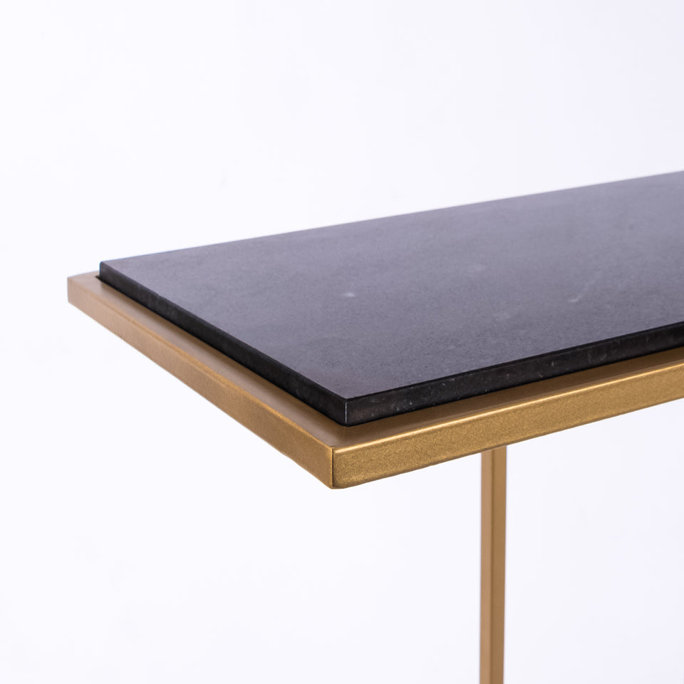 Rectangular C Table Gold Base
