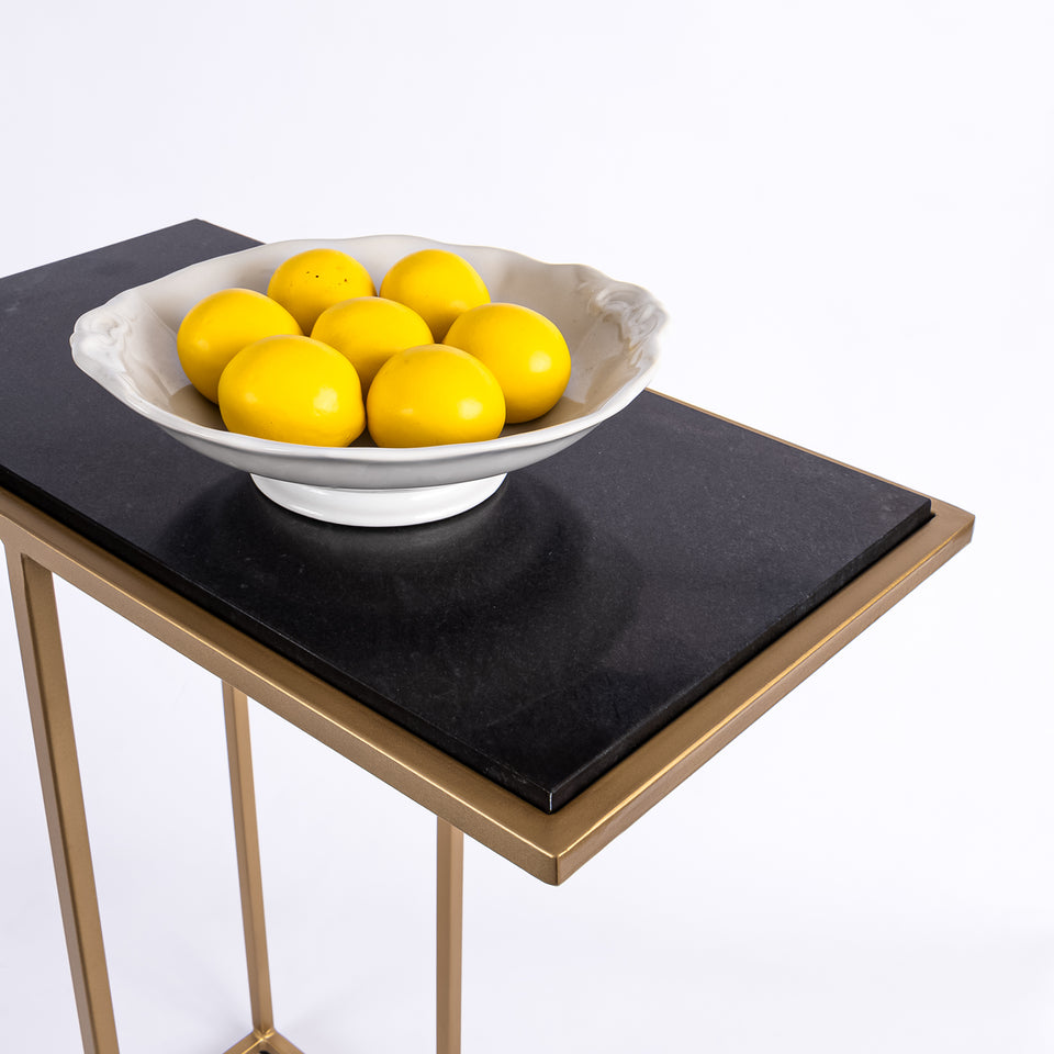 Rectangular C Table Gold Base