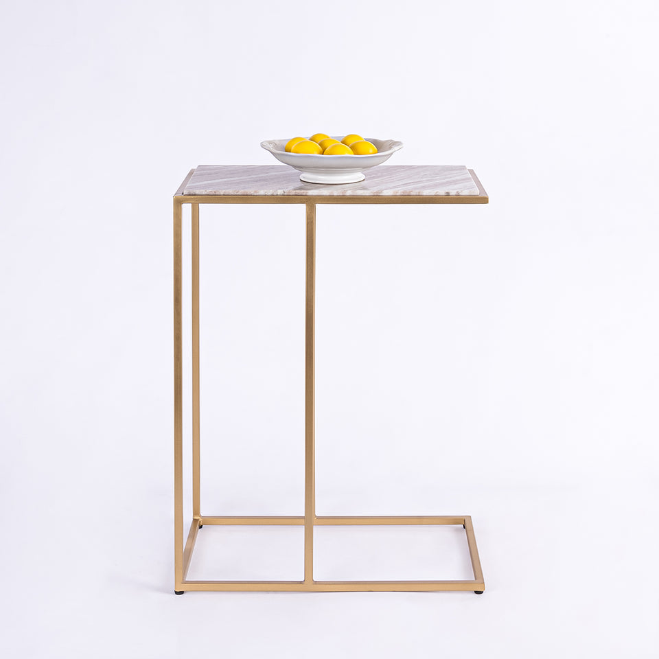 Rectangular C Table Gold Base