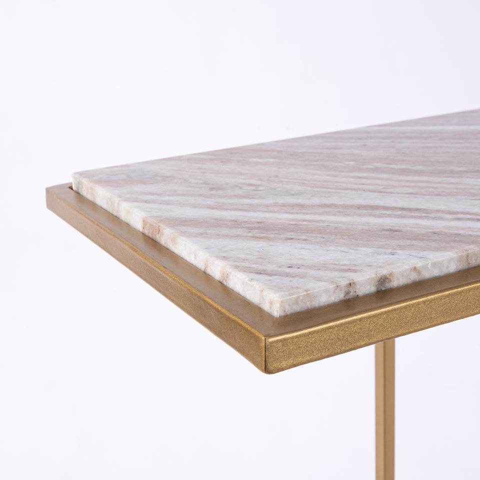Rectangular C Table Gold Base