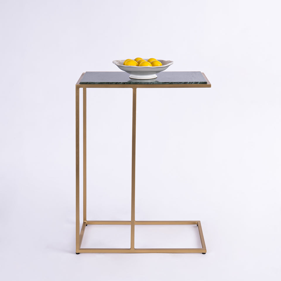 Rectangular C Table Gold Base