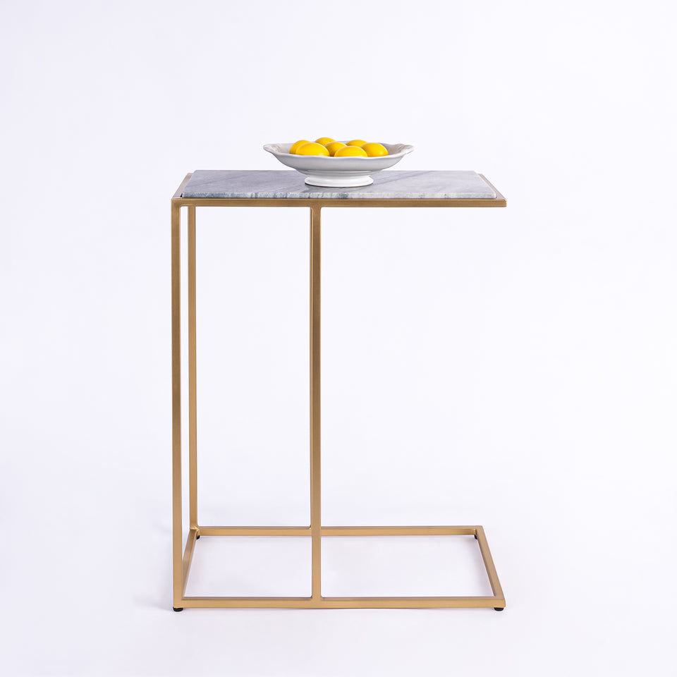 Rectangular C Table Gold Base