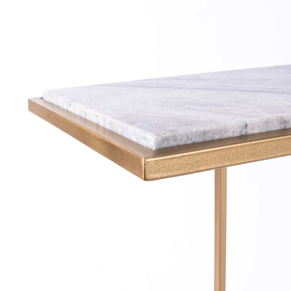 Rectangular C Table Gold Base