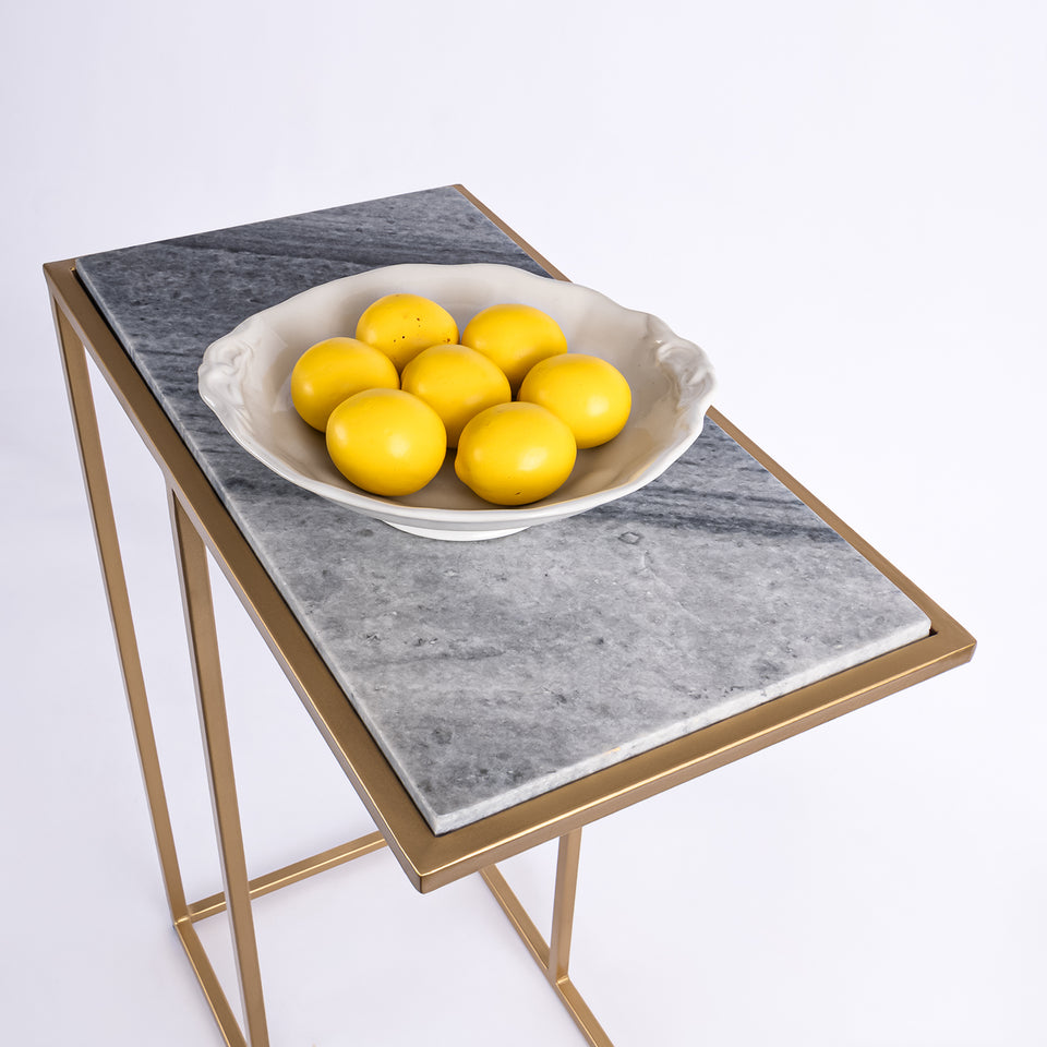 Rectangular C Table Gold Base