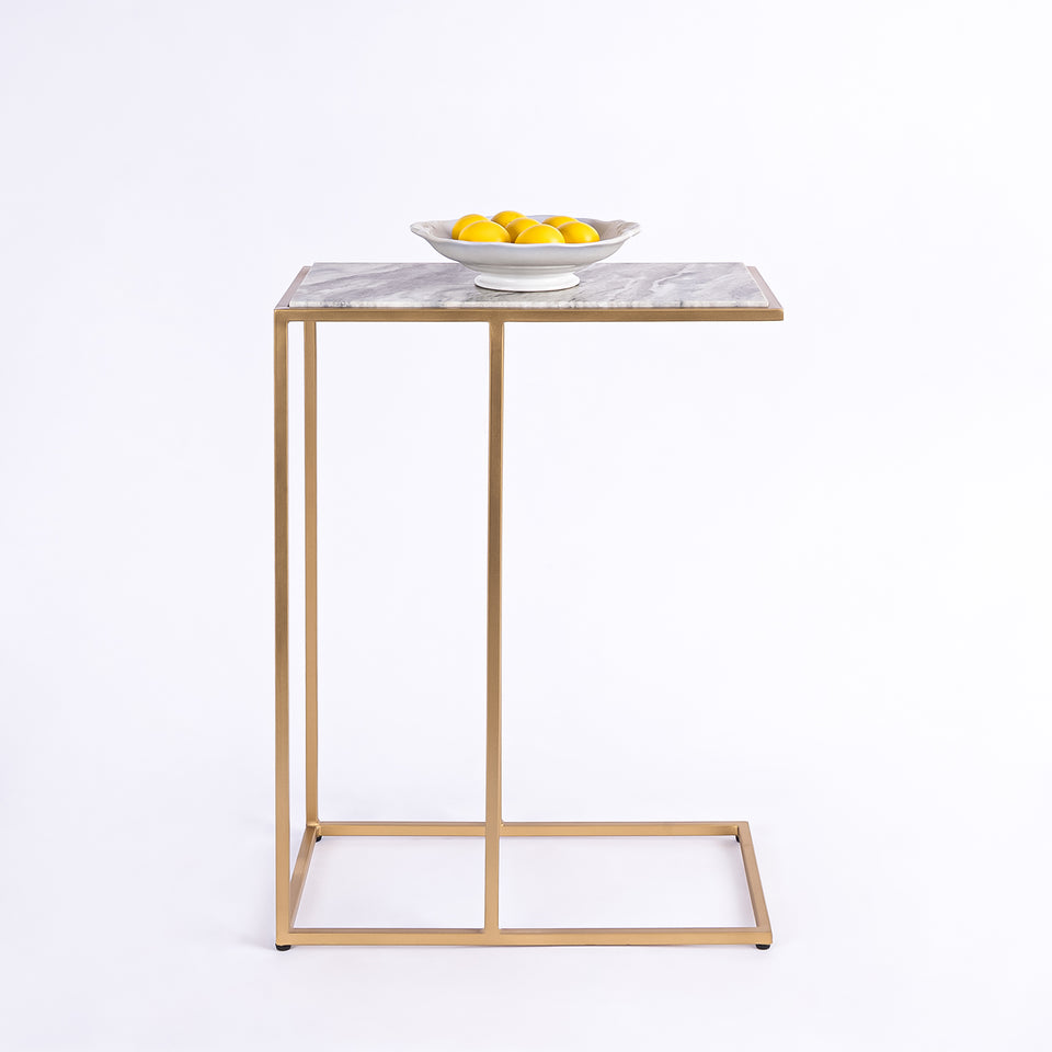 Rectangular C Table Gold Base