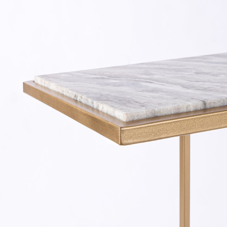 Rectangular C Table Gold Base