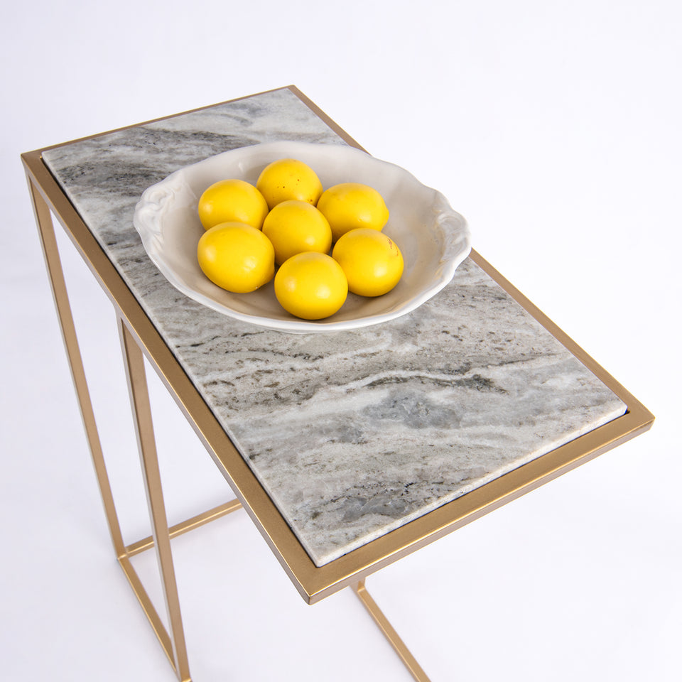 Rectangular C Table Gold Base