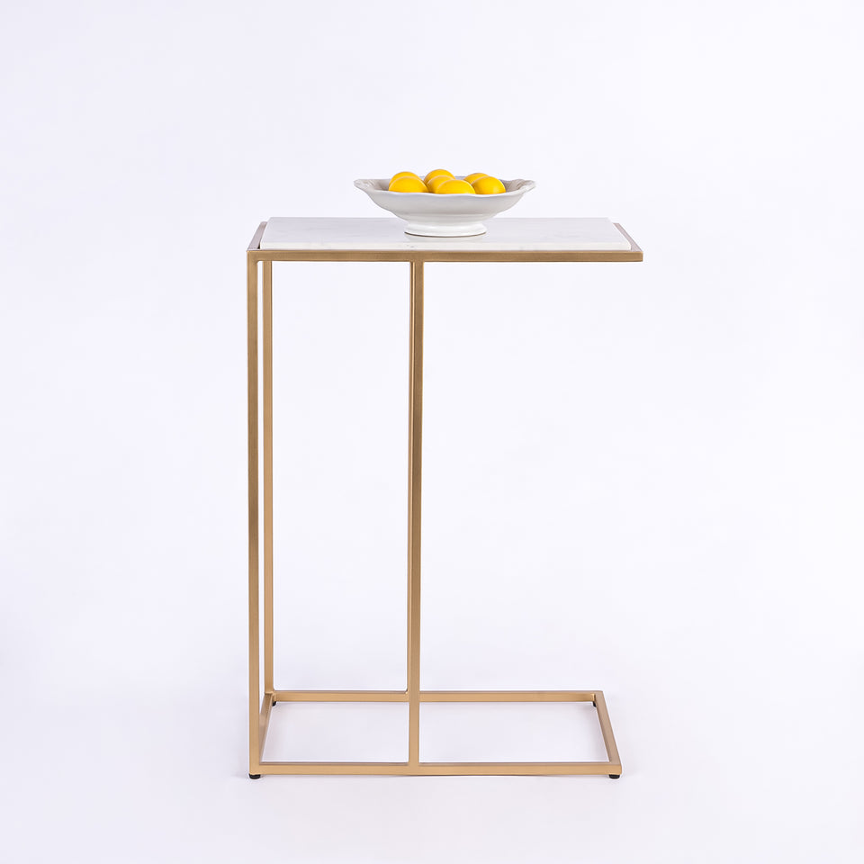 Rectangular C Table Gold Base