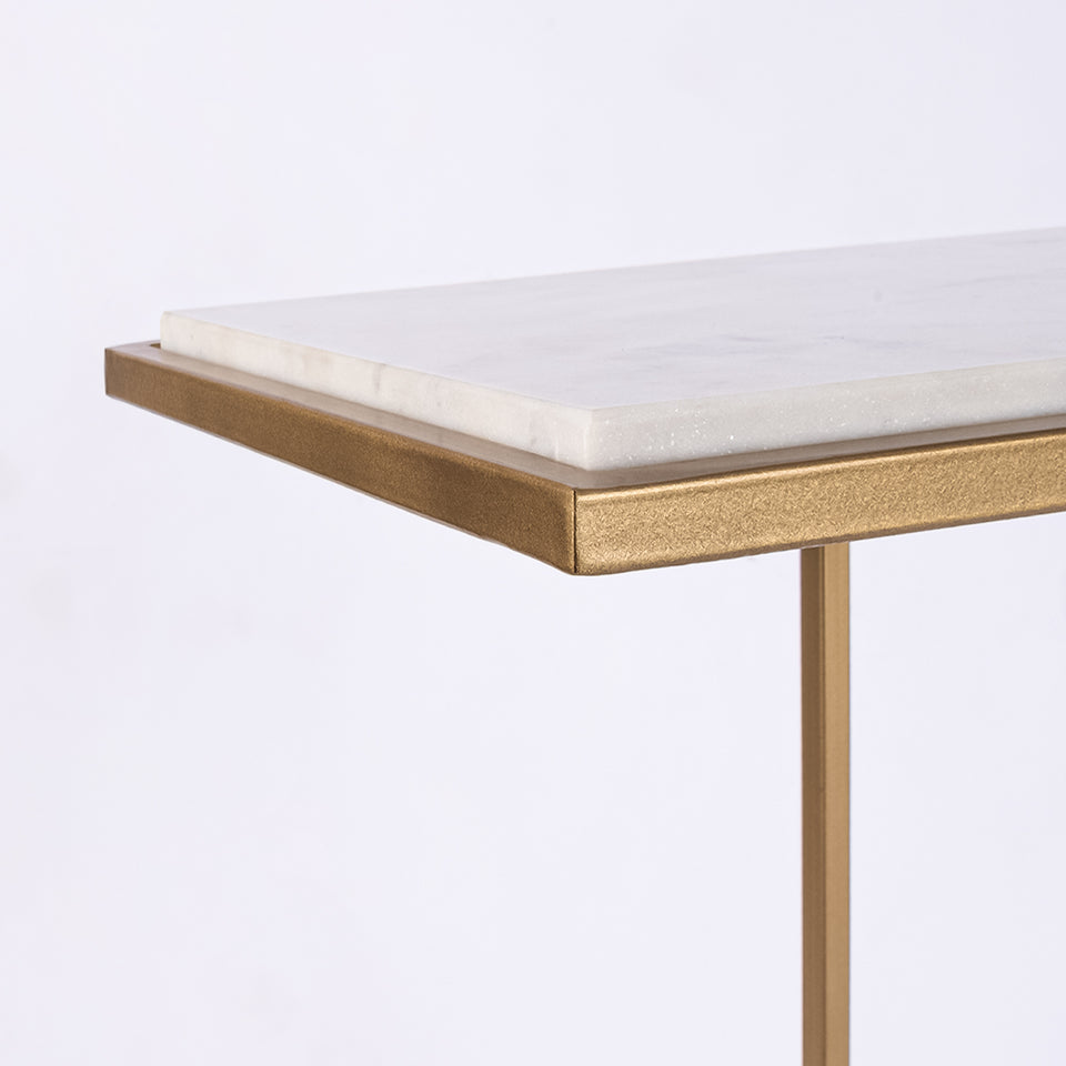 Rectangular C Table Gold Base