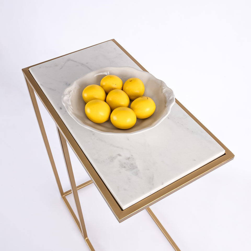 Rectangular C Table Gold Base