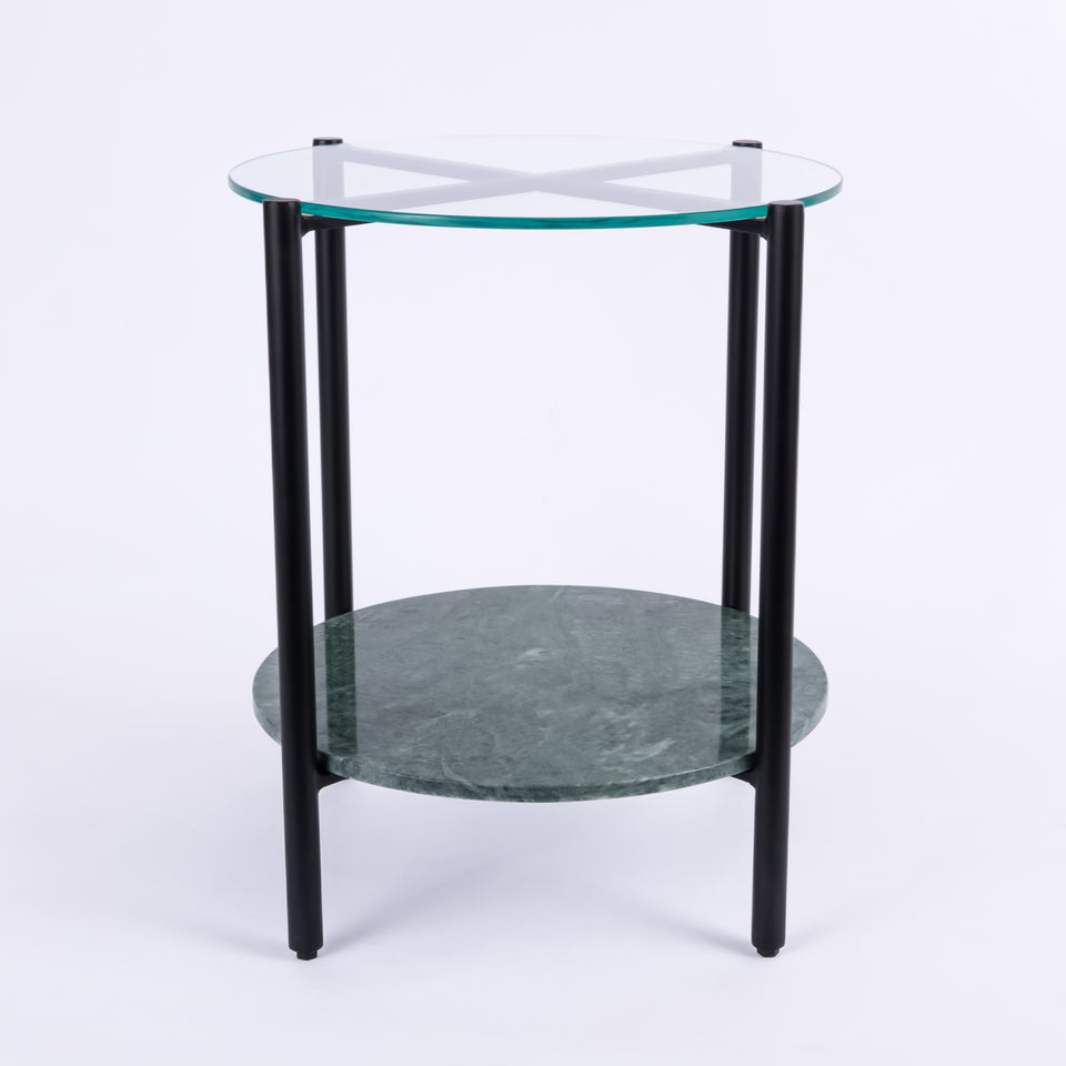 Transitional Black Base Round 2 Tier Table