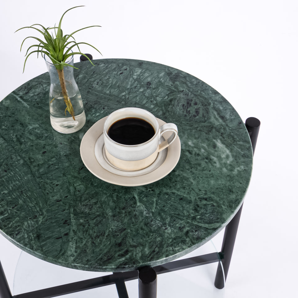 Transitional Black Base Round 2 Tier Table
