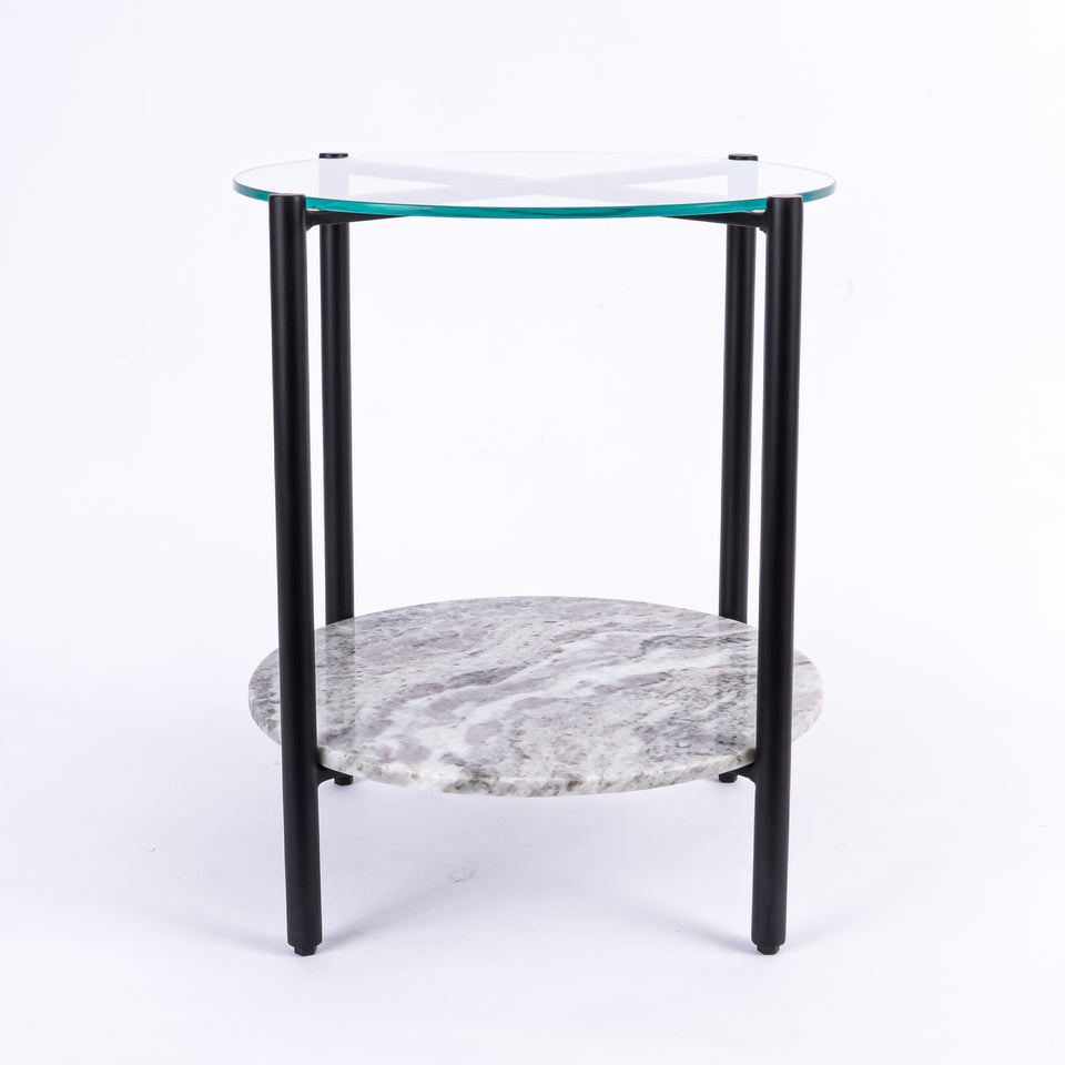 Transitional Black Base Round 2 Tier Table