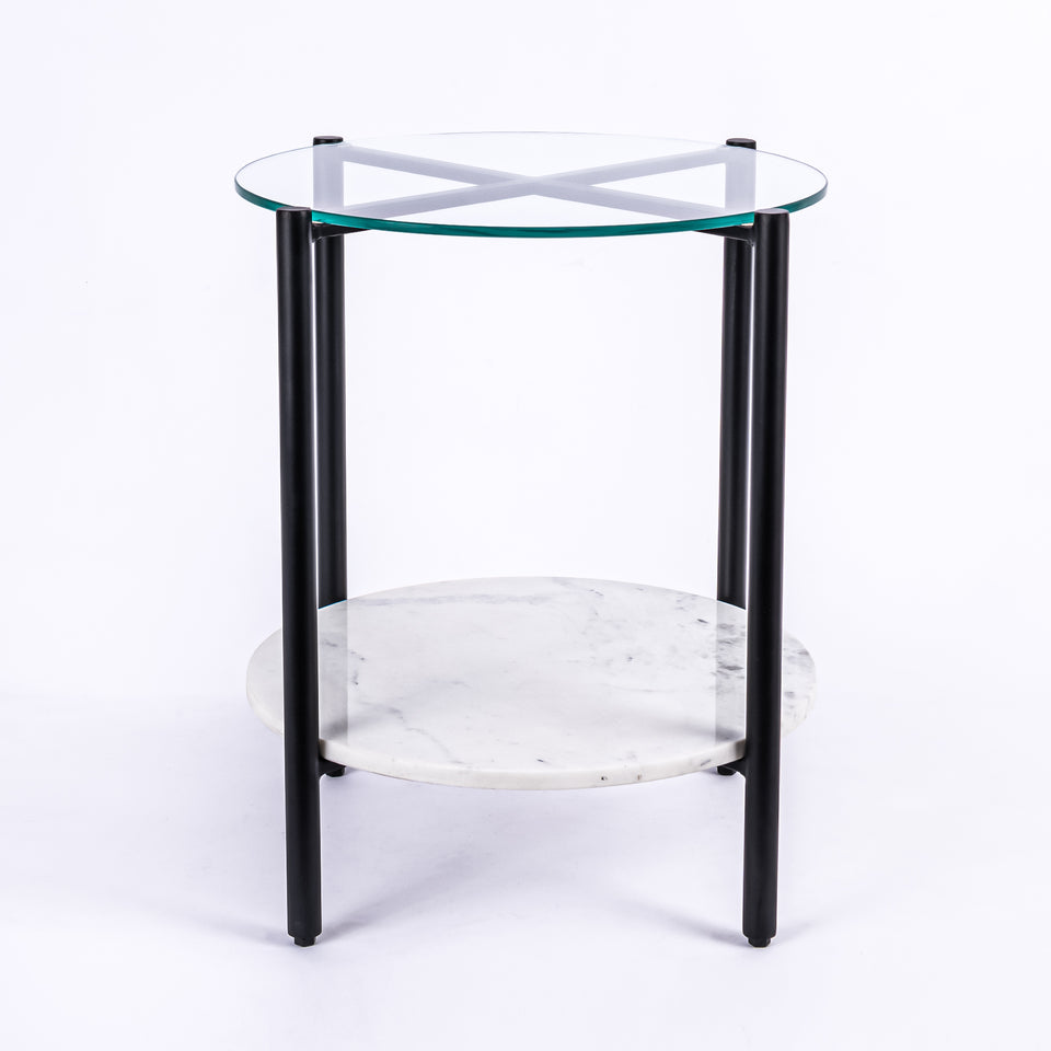 Transitional Black Base Round 2 Tier Table
