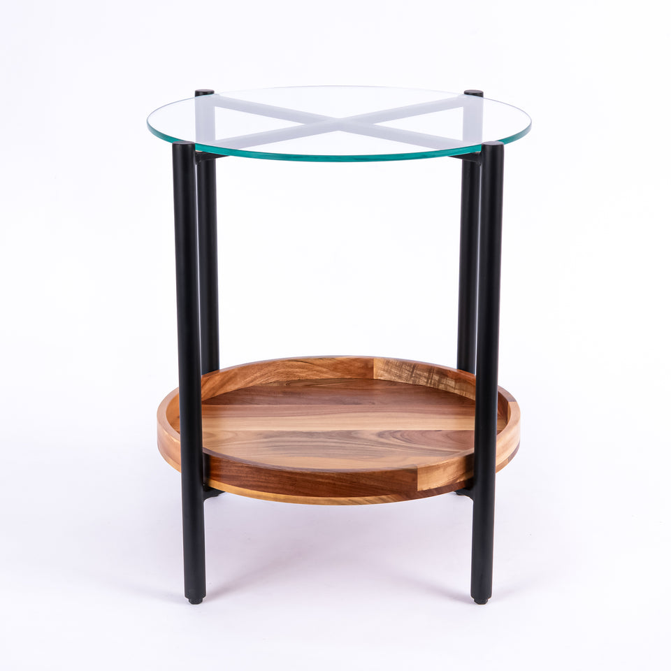 Transitional Black Base Round 2 Tier Table
