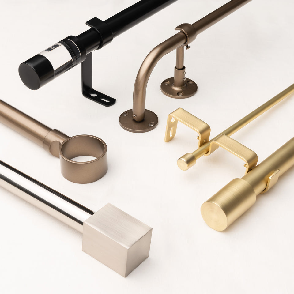 Cuboid Finial Metal Curtain Rod