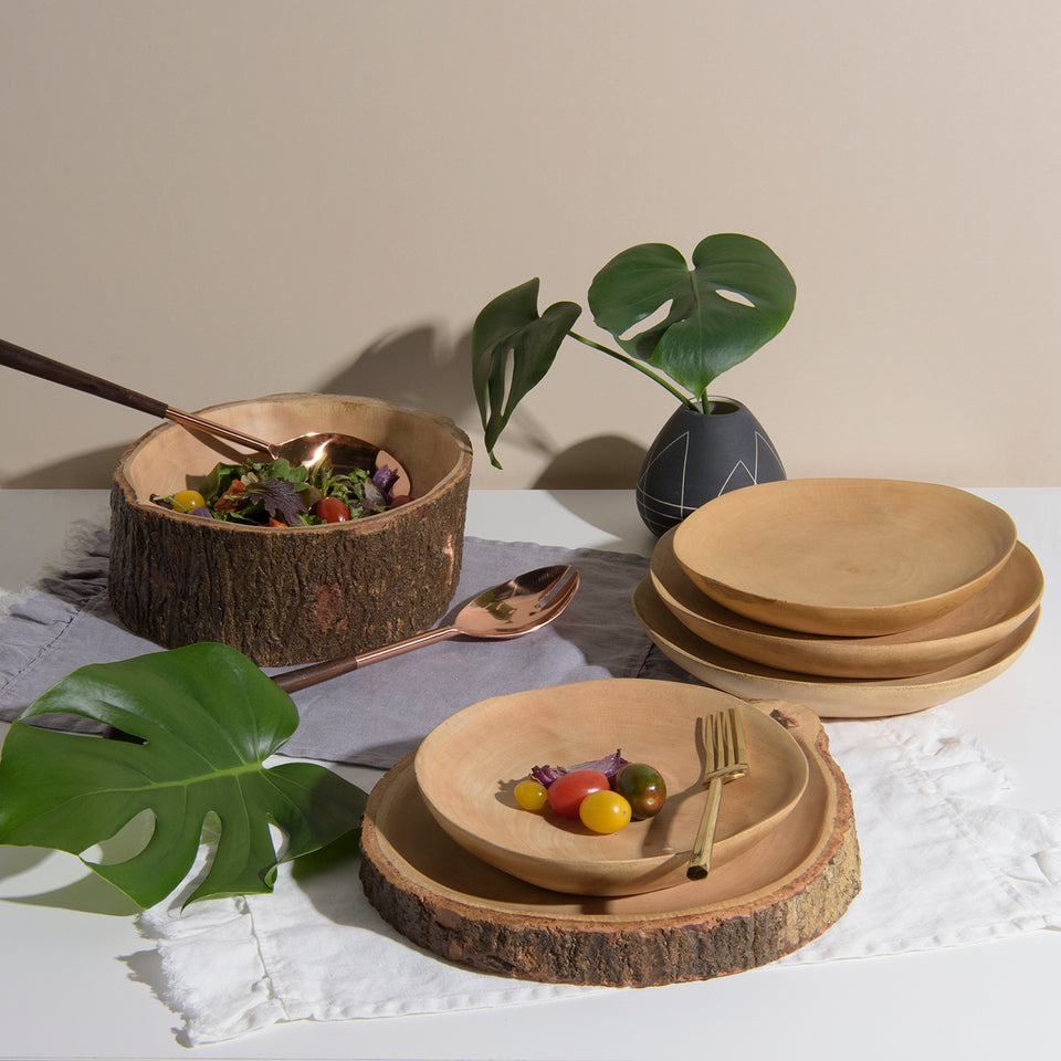 Handcrafted Mango Wood Bowl with Bark