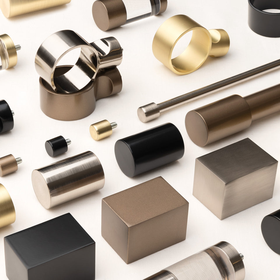 Cuboid Finial Metal Curtain Rod