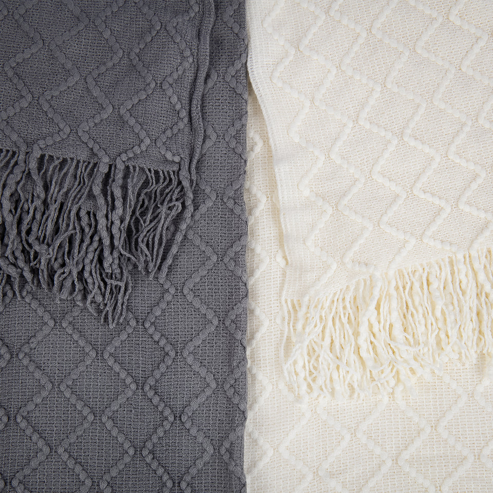 Textured Diamond Throw