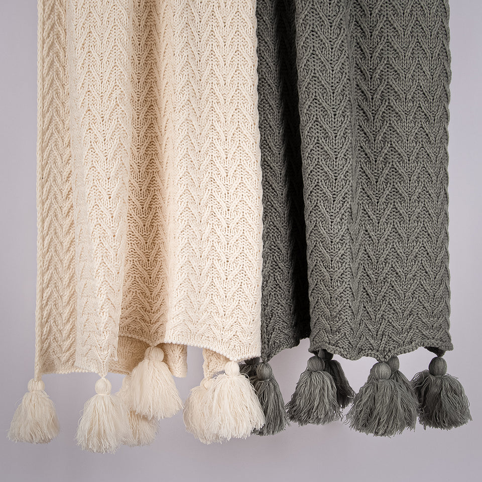 Knitted Tassel Throw