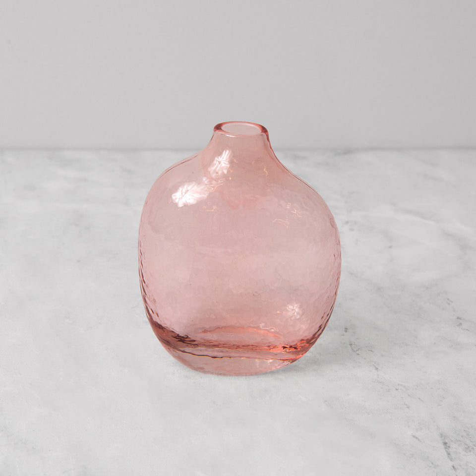 Rose Hammered Glass Vase