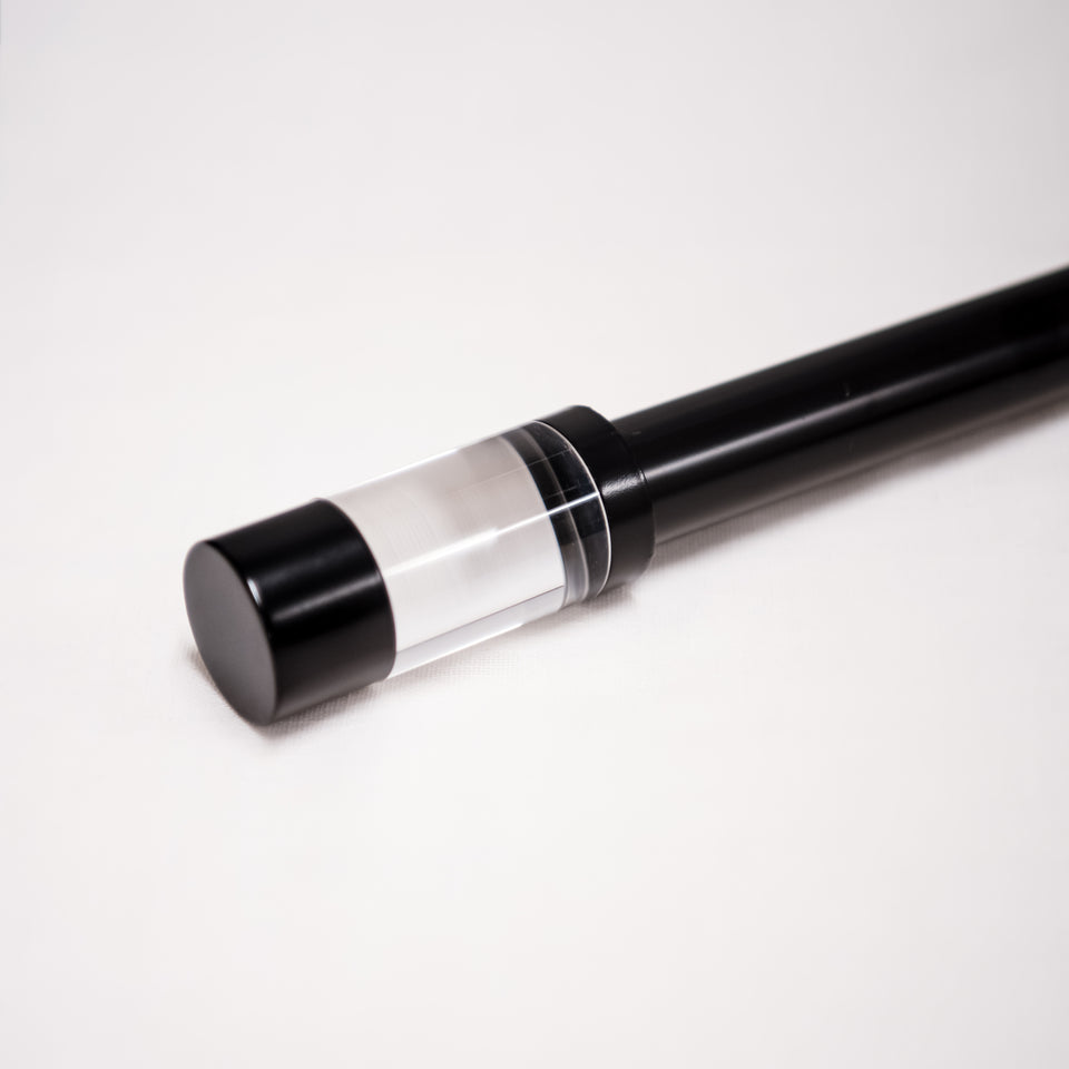 Capped Acrylic Cylinder Finial Metal Curtain Rod