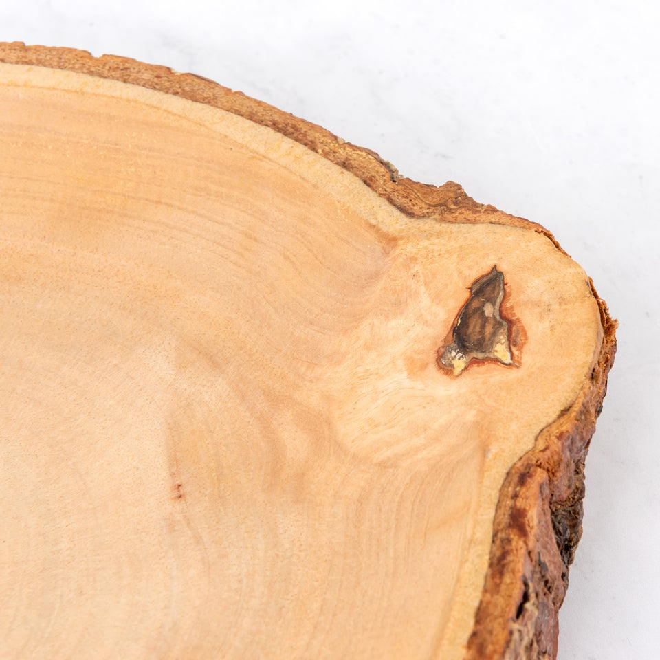 Handcrafted Mango Wood Plate with Bark